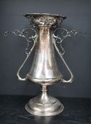 An Edward VII silver pedestal vase,