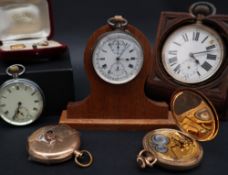 A continental white metal open face Swiss lever keyless chronograph pocket watch with a white