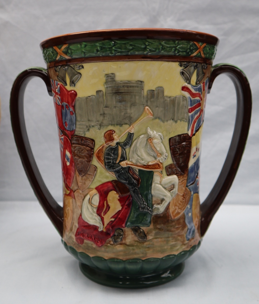 A Royal Doulton Loving cup for the coronation of George VI & Elizabeth, NO. - Image 3 of 12