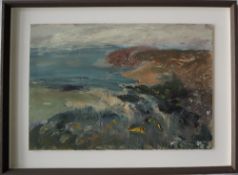 Lynda Minter Porth Dwfn Oil on paper Signed and label verso 38 x 56cm