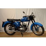 A BSA Bantam Supreme D14/4 175cc motorcycle, in blue, engine number D14B7446, Frame number D14B6708,