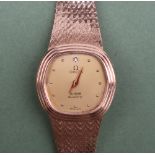 A lady's 9ct yellow gold Omega De Ville quartz wristwatch,