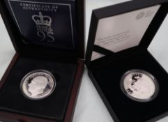 The Royal Mint - a 2018 UK £5 silver proof Piedfort coin,