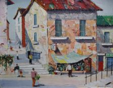 Cecil Rochfort Doyly-John A continental street scene Oil on board Signed 35 x 45cm ****Artists