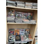 A collection of comics including The amazing Spiderman, Powerline, Preacher, Prez, Pride and Joy,