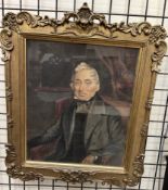 19th century British School Head and shoulders portrait of a gentleman Watercolour 38 x 32cm