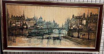 After Folland A city scene A print