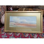Alfred Parkman A coastal scene with children in the foreground Watercolour Signed