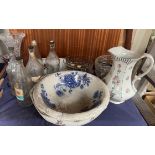 Howell Davies & Co (Abercynon) Imperial Beverages glass bottles together with water basins,