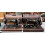 Two Singer sewing machines,