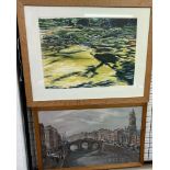 Adrian Paul Metcalfe A river scene with mossy rocks Watercolour Gallery label verso Together with
