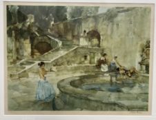 After William Russell Flint Female figures bathing A print Signed in pencil to the margin Together