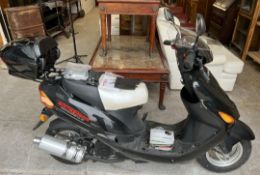 A new 50cc Sports Scooter from direct bikes model number DB50QT-11 in black, includes, screen,