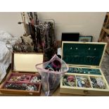 A large quantity of costume jewellery including rings, bracelets, necklaces,