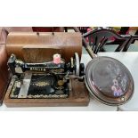 A Singer sewing machine,