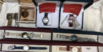 A Gentleman's EON wristwatch boxed, together with another EON watch,