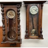 Two Vienne regulator type wall clocks