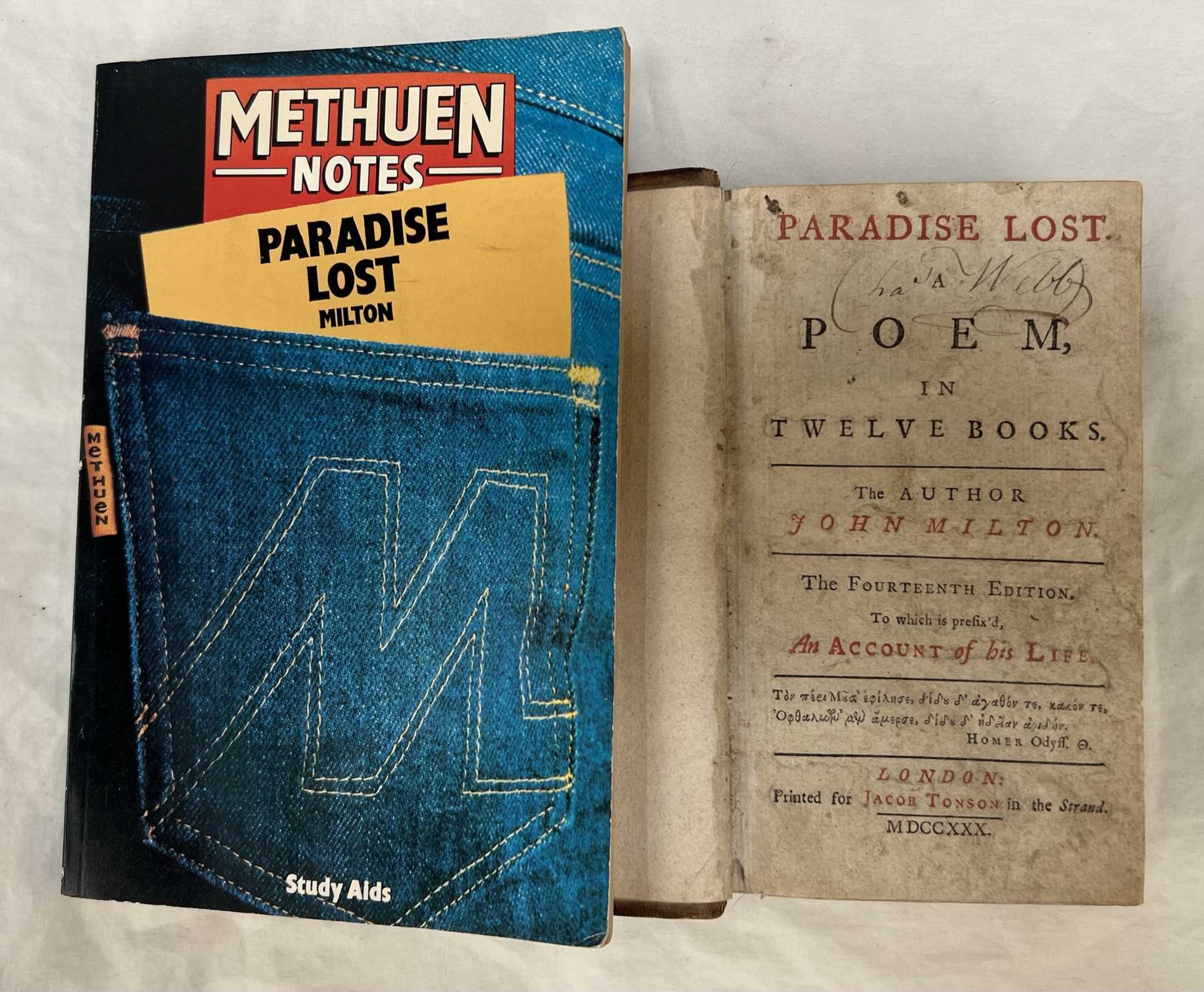 Milton (John) Paradise Lost, A poem in twelve books, the fourteenth edition,