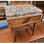 An Edwardian mahogany piano stool,