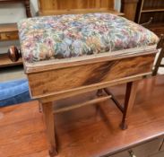 An Edwardian mahogany piano stool,