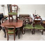 An early 20th century mahogany dining table together with a set of six Victorian style mahogany