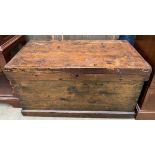 A 20th century pine coffer of rectangular form,