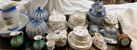 A Paragon Fragrance part tea and dinner set together with a Portmeirion part dinner set,