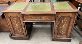An Edwardian rosewood desk,