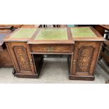 An Edwardian rosewood desk,