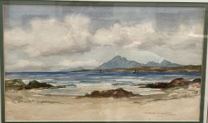 P Macgregor Wilson A beach scene Watercolour Signed