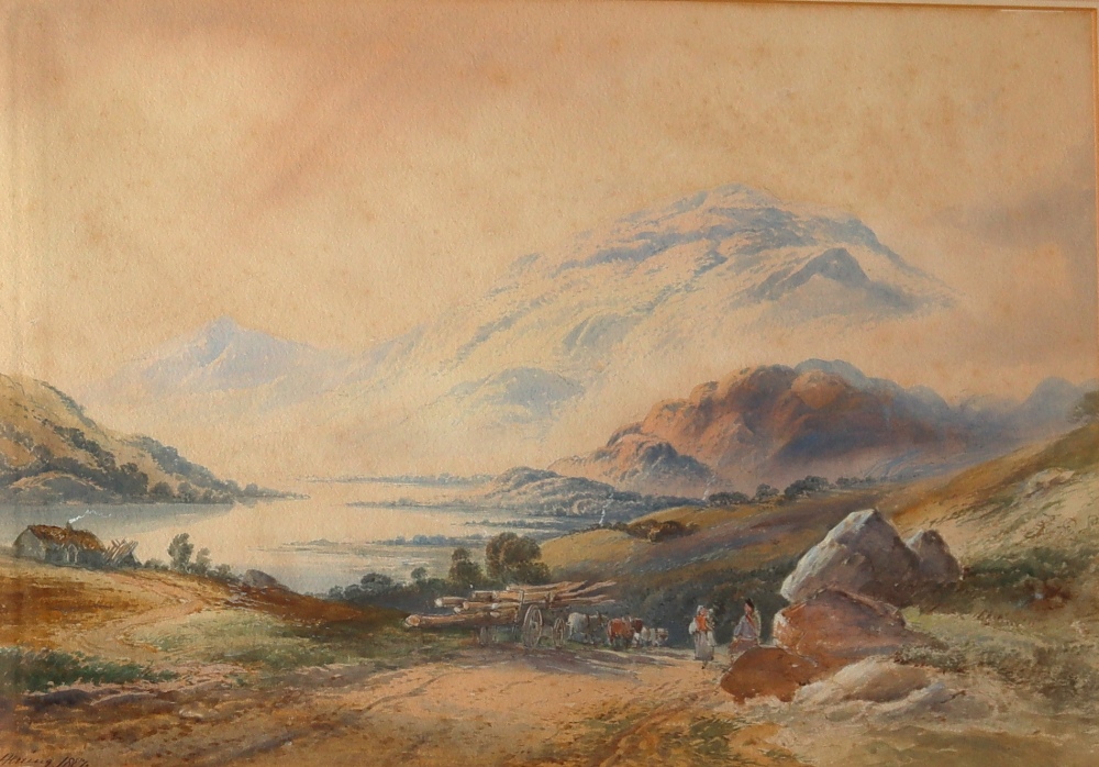 E L Herring A mountainous landscape Watercolour Signed and dated 1887 39 x 57cm ***TO BE RE-OFFERED