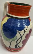 A Clarice Cliff style lotus jug,