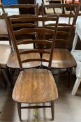 Ensign - A set of three mid 20th century ladder back dining chairs,