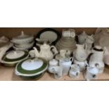 A Royal Doulton Flirtation pattern part tea and dinner set together with other part dinner sets,