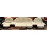 A Tetrad cream leather three piece suite ***PLEASE NOTE THAT THIS LOT WILL BE DISPOSED OF 14 DAYS