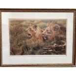 After Alan M Hunt A lion and lioness A limited edition print No.
