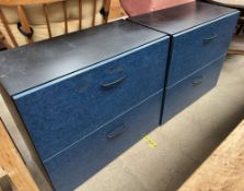 A pair of filing drawers with blue mottled fronts ***PLEASE NOTE THAT THIS LOT WILL BE DISPOSED OF