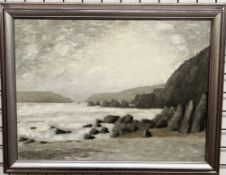 Henderson A rocky coastline Oil on board Signed 55 x 75cm ***TO BE RE-OFFERED IN A FUTURE SALE FOR