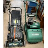 A Qualcast Classic petrol lawn mower together with a BMC Lawn Racer CONDITION REPORT: