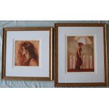 Mark Spain Head and shoulders portrait of a lady A limited edition print 171-250 28 x 27cm Together
