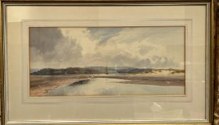 A J Couche Exmouth Watercolour Signed and dated 1845 21 x 47.