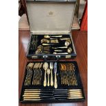 A Solingen gold plated Crown Collection cased part flatware service