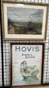 John Keen Landscape Scene Acrylics Signed Together with a Hovis Bread & Biscuits Poster