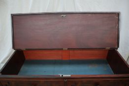 A 19th century mahogany chest, the rectangular top,