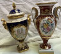 A Coalport vase and cover,