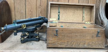 A Troughton & Simms London, Theodolite, cased,