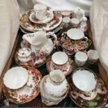 Royal Crown Derby cabinet cups and saucers together with plates, jugs,
