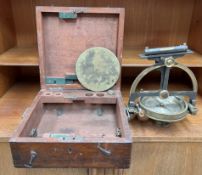 An Elliott Bros 449 Strand, London brass surveyors compass,