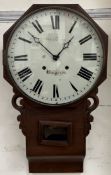 A Victorian mahogany drop dial wall clock,