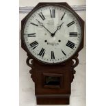 A Victorian mahogany drop dial wall clock,